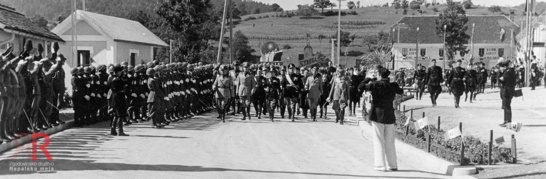 View of the former Italian side of the border crossing during an official state visit by Mussolini. Source: MNSZS